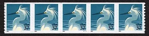 UNITED STATES, SCOTT # 3829, MNH STRIP OF 5 COIL STAMPS PNC5 # V1111 SNOWY EGRET - Picture 1 of 1