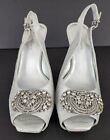 Antonio Melani Women's Size 7.5M Shiny Silver Peep Toe Stiletto Heels Shoes