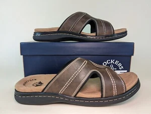 Dockers Sandals Mens 12M Sunland Slides Brown Memory Foam Open Toe Shoes NEW - Picture 1 of 11