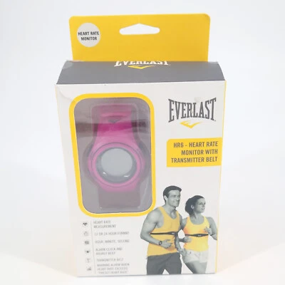 EVERLAST Pink Digital HR6 Heart Rate Monitor Exercise Watch With Transmitter NEW - Image 1 of 4