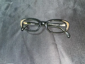 VINTAGE 50/60s ARTLINE ROZIN OPTICAL RHINESTONE NEW CAT EYE GREEN FRAME GLASSES - Picture 1 of 1