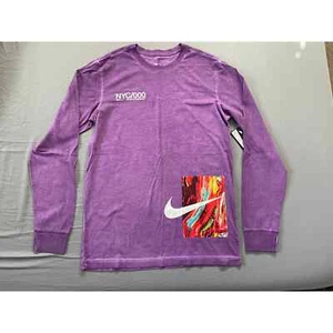 Nike NSW House Of Innovation NYC /000 T-Shirt Mens Small Purple DC8420 LS $45 - Picture 1 of 5