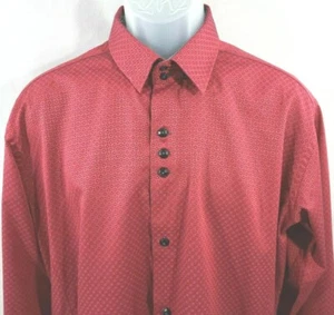Absolute Rebellion Red Dot Slim Button Front Long Sleeve Shirt Men's Size XL - Picture 1 of 7