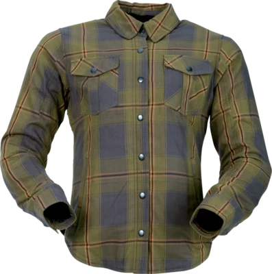 Z1R Womens Ashwood Flannel Riding Shirt Olive - Image 1 of 2