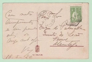 PORTUGAL 4c Green Ceres on May 19, 1920 Comic PC to VEIROS Seldom Seen Rate - Picture 1 of 2