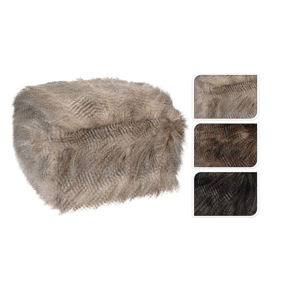 Sitzhocker in Nerzfelloptik Farbe wählbar Sitzkissen Hocker 50x26cm Sitzwürfel - Bild 1 von 1