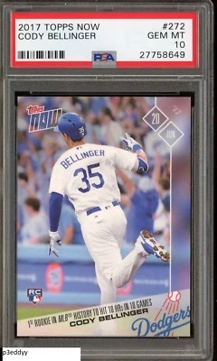 2017 Cody Bellinger Topps Now #272 PSA 10 Gem MT  RC Rookie  Los Angeles Dodgers - Image 1 of 2