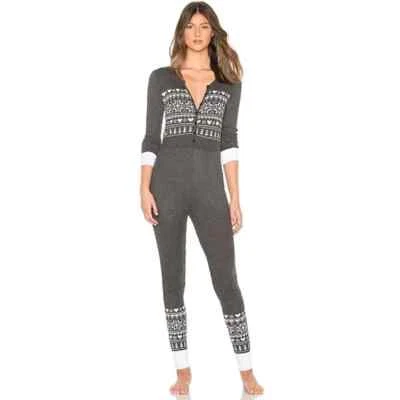 Traje de pijama de una pieza Wildfox Fair Isle Love usado en excelente estado L para mujer Foto 1 de 4