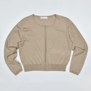 Cárdigan Pullover Tejido Lana Seda Abierto Intrend by MAX MARA Beige Talla M - Imagen 1 de 4