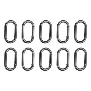 10 pezzi O-ring a molla, 1,7 pollici, clip ovali in metallo, nero - Foto 1 di 6
