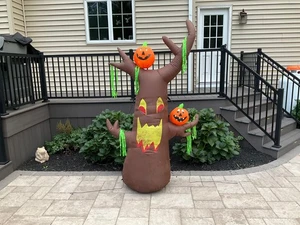 Gemmy luftgeblasener aufblasbarer Halloween Spukbaum 7 Fuß beleuchtet Gartendekoration  - Bild 1 von 6