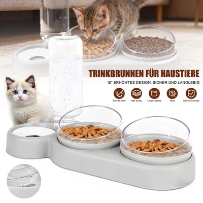 15° Haustier Dual Futternapf Fressnapf Katzennapf schräge mit Erhöhter Ständer - Bild 1 von 4