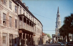 Charleston South Carolina Dock Street Theater abierto 1736 postal de colección - Imagen 1 de 2