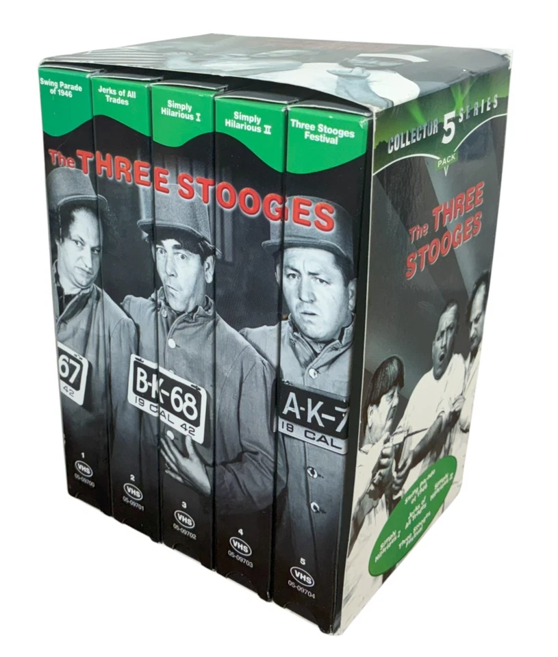 The Three Stooges 5 VHS Collector Series 1998 Set - Image 1 of 4