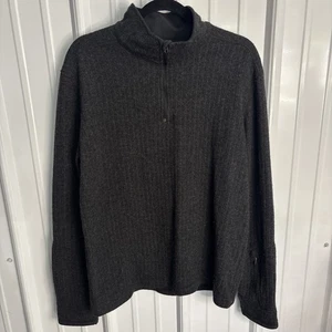 PrAna Sweater Mens Size Large Gray Wool Blend 1/4 Zip Pullover - Picture 1 of 8