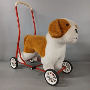 Nylena Push Along Ride On Plush Dog Toy 61cm Vintage 1950/60s UK Made -CP - Picture 1 of 8
