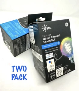 2x GE CYNC Smart G25 Bombillas LED Globo Base E26 Cambio a Todo Color *NUEVO* - Imagen 1 de 7