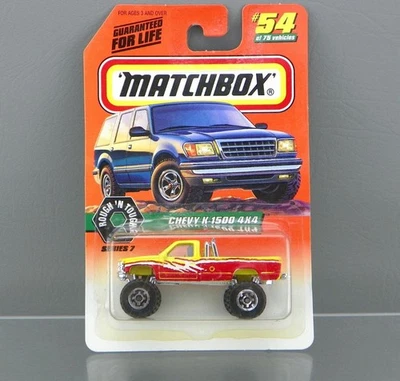 Camión Chevy K-1500 4x4 diecast #54 Rough 'N Tough 1998 Matchbox vintage nuevo Foto 1 de 4