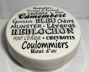 Gourmet Village Ceramic Cheese Baker Round With Decorative French Cheese Names - Picture 1 of 8