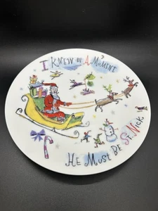 Caja y barril “Twas the Night” plato de aperitivo de ensalada He Must Be St. Nick BN5 - Imagen 1 de 5