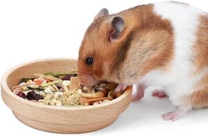 Niteangel Wooden Hamster Feeding Bowl for Small Pets - No Pattern, Syrian Size - Picture 1 of 8
