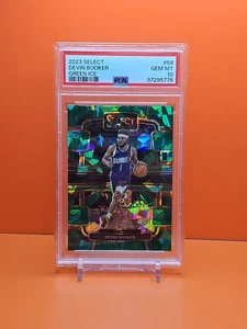 🟠🟣🟠 2023 SELECT DEVIN BOOKER #58 GREEN ICE PRIZM PSA 10 💎MINT POP 1 🟠🟣🟠 - Picture 1 of 2