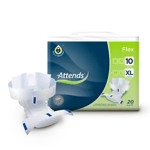More details for attends flex 10 adult incontinence belted brief size extra large 1 x pack of 20