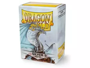 Matte Silver 100 ct Dragon Shield Sleeves Standard Size - Picture 1 of 2