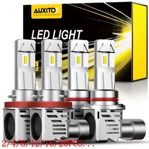 AUXITO LED Headlight Hi Low 9005+9006+H11 Beam for M3 Honda Accord Civic 2/4X - Picture 1 of 20