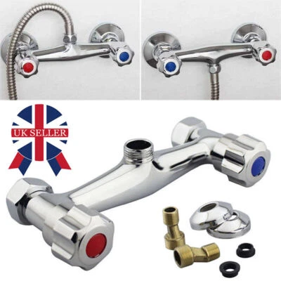 Modern Thermostatic Exposed Bar Shower Mixer Valve Tap Chrome Bottom 1/2" Outlet