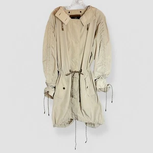 Giacca cappotto lungo Frye taglia M/L Marsh full zip vita arricciata beige casual viaggio - Foto 1 di 12