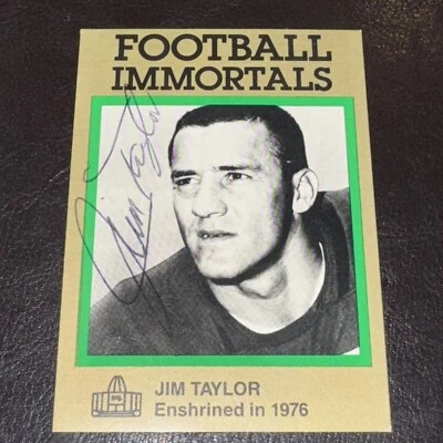 1985 Jim Taylor Autographed Signed Football Immortals #113 JSA Authenticated - Image 1 of 4