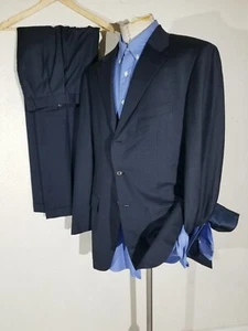 POLO Ralph Lauren Corneliani Italy Textured 2pc Gray Suit Jacket 42L Pants W34 - Picture 1 of 9