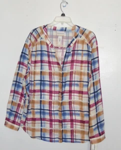 Alfred Dunner Woman Large Sloane Street Button Down Long sleeve NEW - Picture 1 of 11