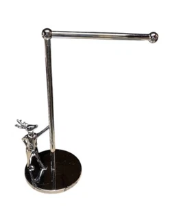 POTTERY BARN CHROME TOWEL HOLDER REINDEER  - Picture 1 of 5