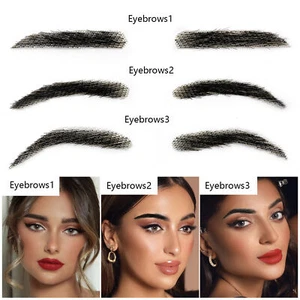 Maquillaje natural de larga duración 100 % cabello humano ganchillo cejas falsas cejas postizas - Imagen 1 de 13
