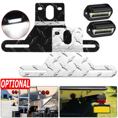 LED License Number Plate Light Mount Bracket Holder for Truck Trailer SUV 12/24V - image 1 of 4