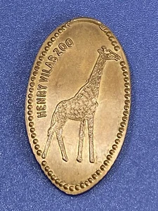 Elongated Penny Coin Henry Vilas Zoo Madison Wisconsin Giraffe - Picture 1 of 4