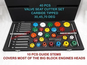 NEW METRIC SERIES VALVE SEAT CUTTERS KIT CARBIDE TIPPED 40 PCS MODERN HEADS SPL - Picture 1 of 1