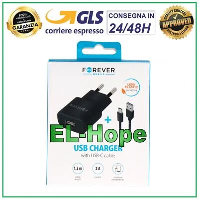 CARICA BATTERIA UNIVERSALE TRAVEL PER ONEPLUS 5V 10W CAVO TYPE-C USB 1.2 mt NERO - Immagine 1 di 2