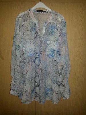 Damenbluse, langärmelig, Gr.42, von COSIMA by N○1, buntgetupft, hauchdün.Stoff - Bild 1 von 4