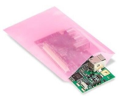 3 X5  Anti-Static Lay Flat Poly Bags Pink Hard Drives Electronics 2 Mil PAS • 6.74$