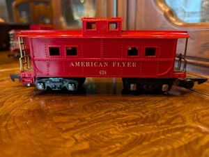 Vintage American Flyer 638 Red Caboose With Full White Lettering & Long Couplers - Picture 1 of 9