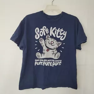 Soft Kitty TShirt Adult XL Blue The Big Bang Theory Young Sheldon Song *Hole - Picture 1 of 8