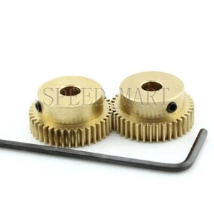 2pcs 6mm Bore 40 Teeth 5mm Teeth width 0.5 Module Motor Metal Brass Gear Wheel - Imagen 1 de 5
