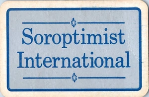 Tarjeta de juego de intercambio individual - Soroptimist International - Organización de mujeres - Imagen 1 de 2