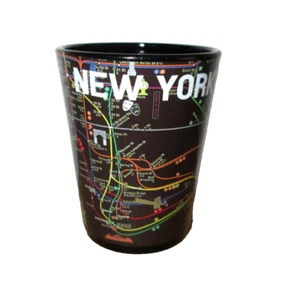 Brandneu NYC New York City MTA U-Bahn Karte Glas Schnapsglas - Bild 1 von 3