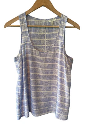 Joie lavender stripe slit back Silk tank Small - Image 1 of 4