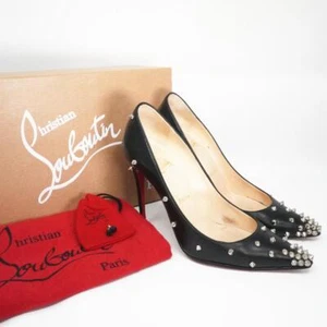 Christian Louboutin DEGRASPIKE 100 NIÑO BALCK/PLATA talla 37 usado - Imagen 1 de 23
