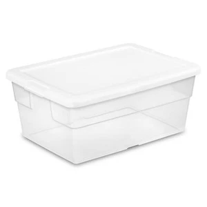 Sterilite Stacking Closet Storage Box Container Tub - Picture 1 of 12